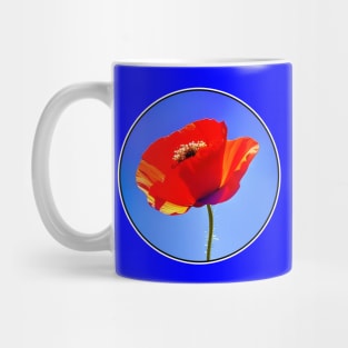 Circular Framed Digital Red Poppy Flower (MD23Mrl0017) Mug